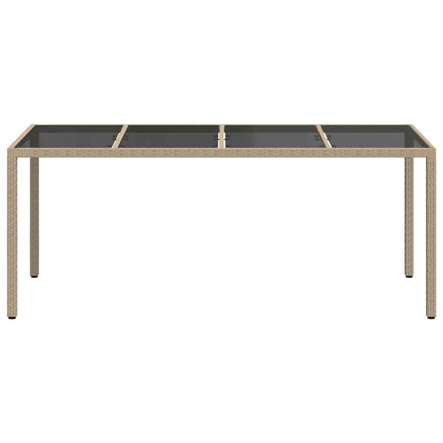 Table de Jardin Beige 190 x 90 x 75 cm polyrotin - 3