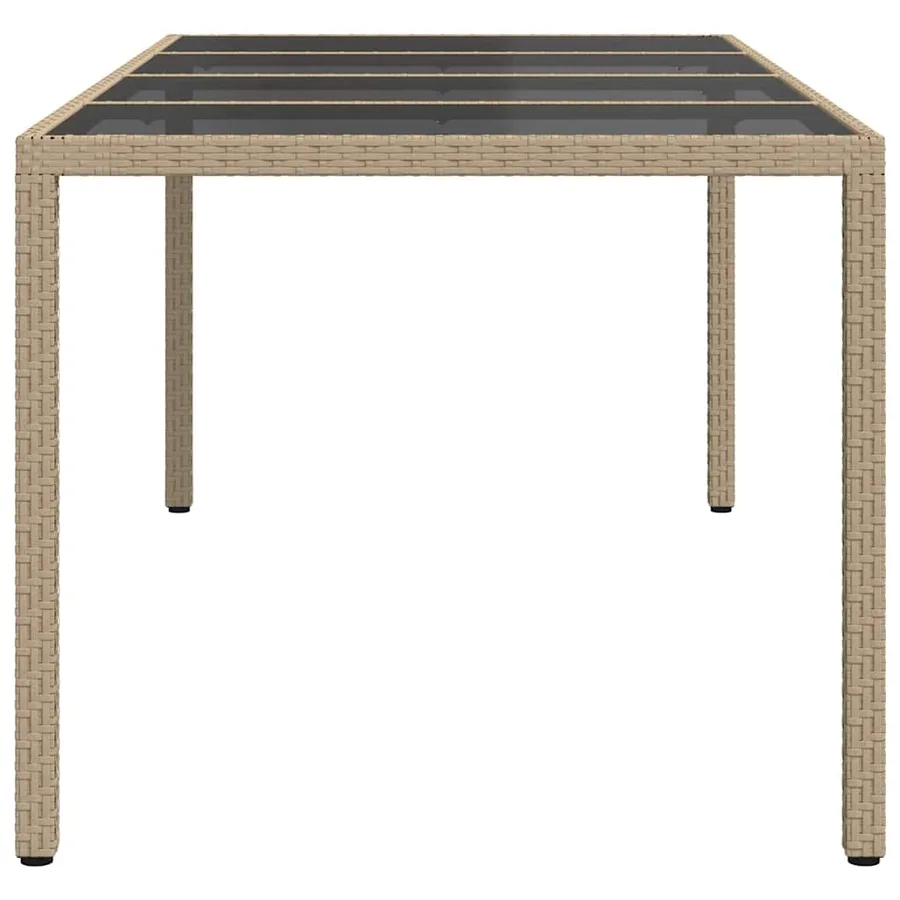 Table de Jardin Beige 190 x 90 x 75 cm polyrotin - 4