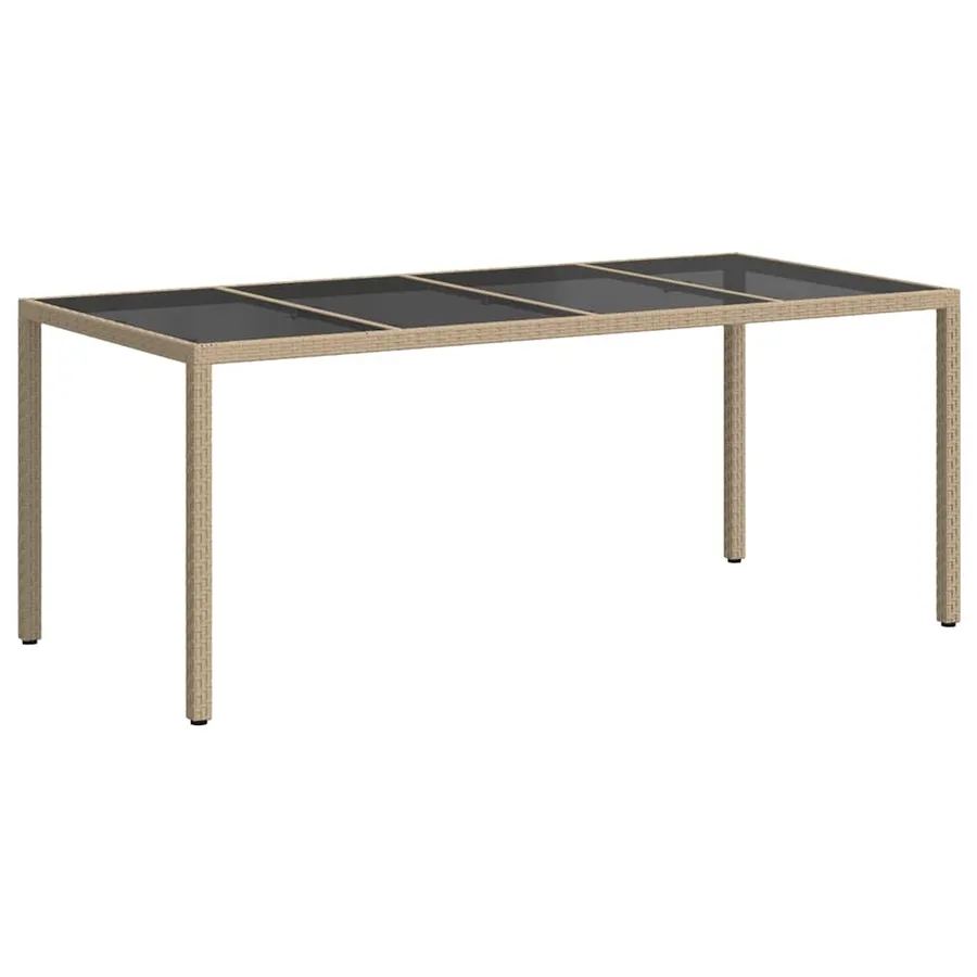 Table de Jardin Beige 190 x 90 x 75 cm polyrotin - 5
