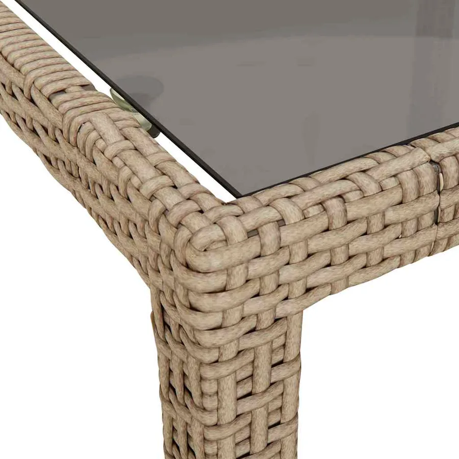 Table de Jardin Beige 190 x 90 x 75 cm polyrotin - 6