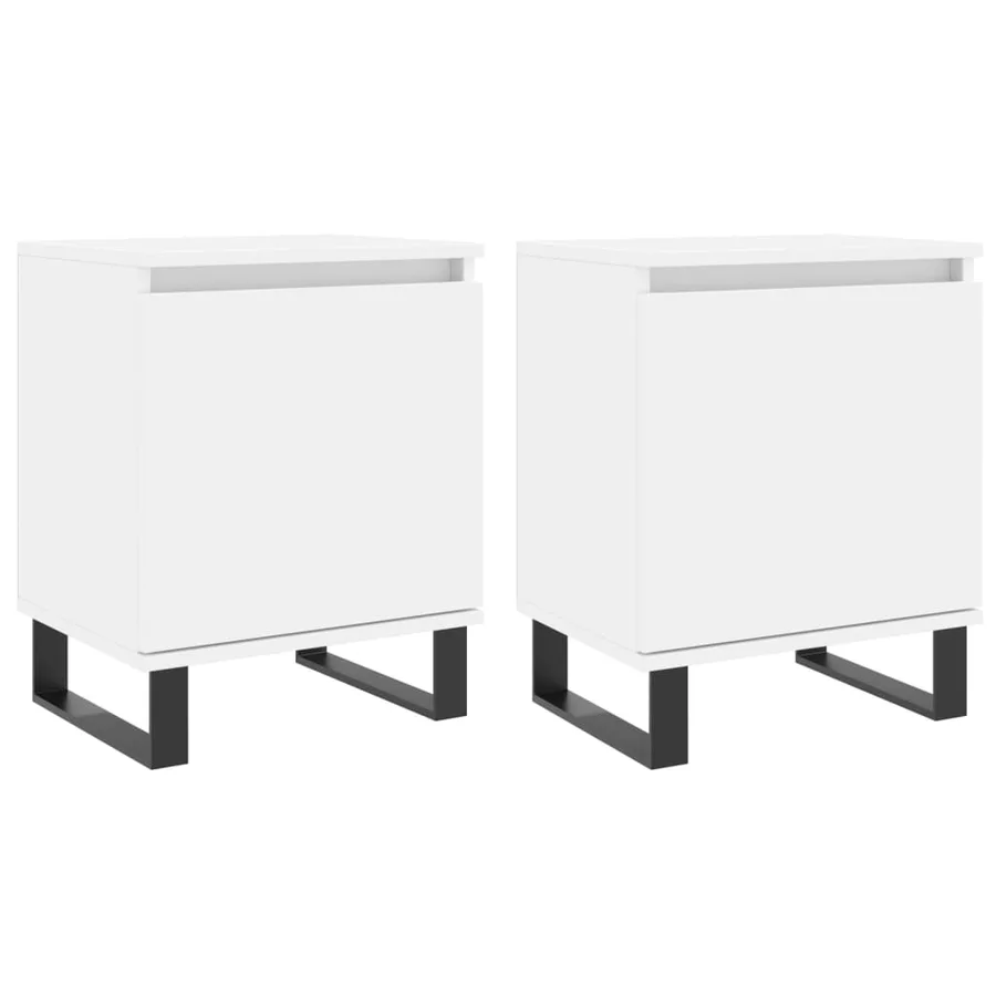 Tables de chevet 2 pcs blanc 40x30x50 cm bois d'ingénierie - 2