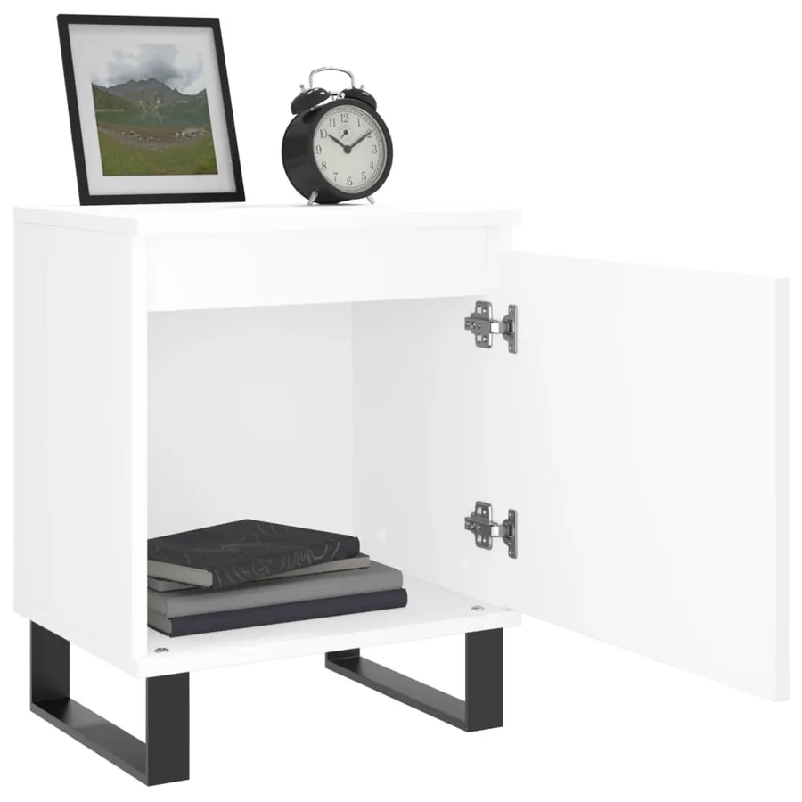 Tables de chevet 2 pcs blanc 40x30x50 cm bois d'ingénierie - 4
