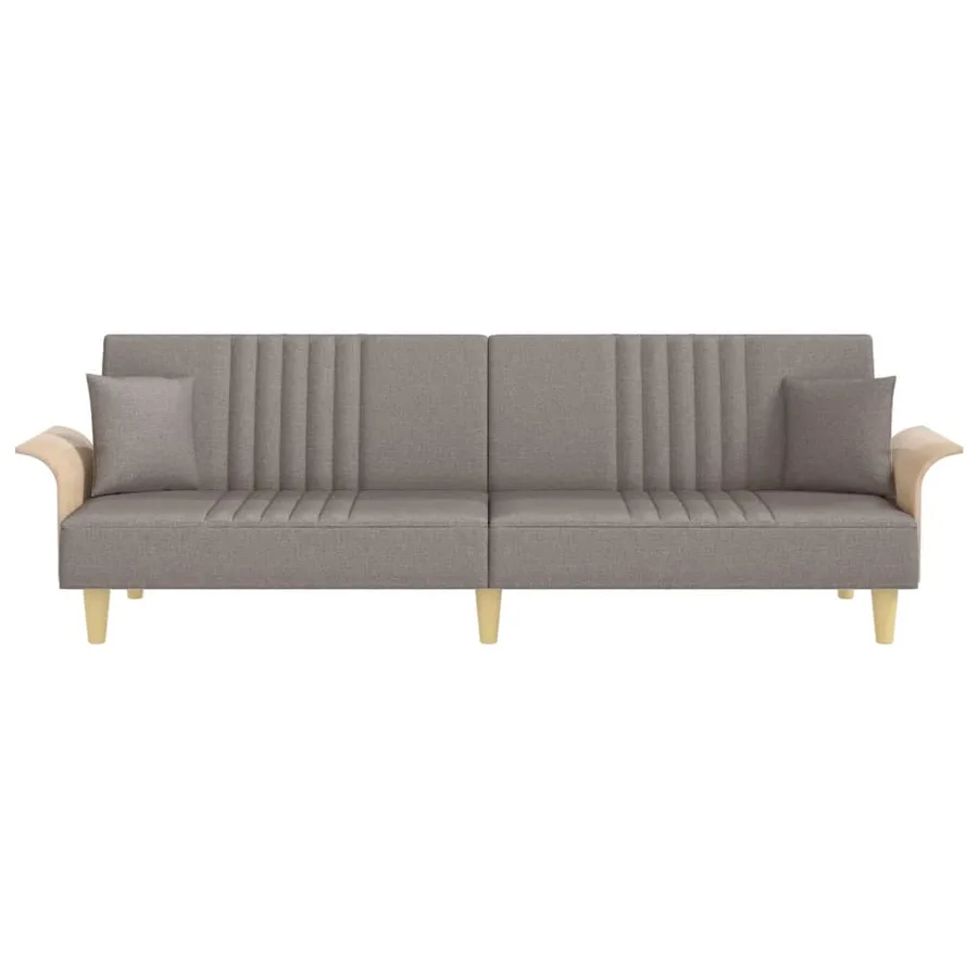 Canapé-lit avec accoudoirs taupe tissu - 4