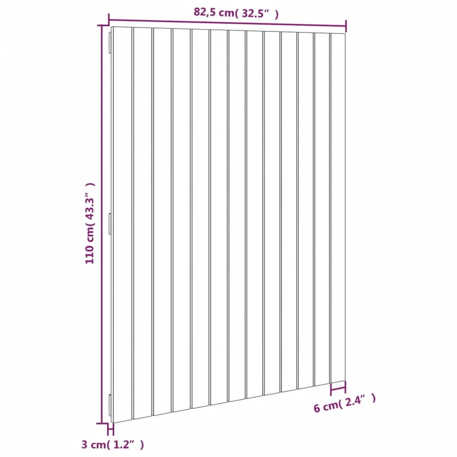 Tête de lit murale 82,5x3x110 cm Bois massif de pin - 8