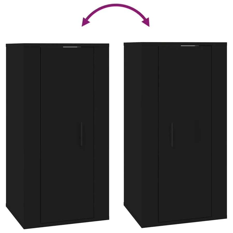 Meuble TV mural Noir 40x34,5x80 cm - 9