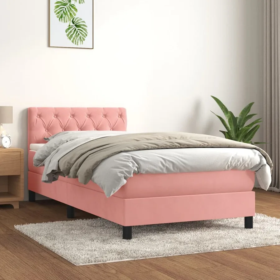 Sommier à lattes de lit et matelas Rose 80x200 cm Velours