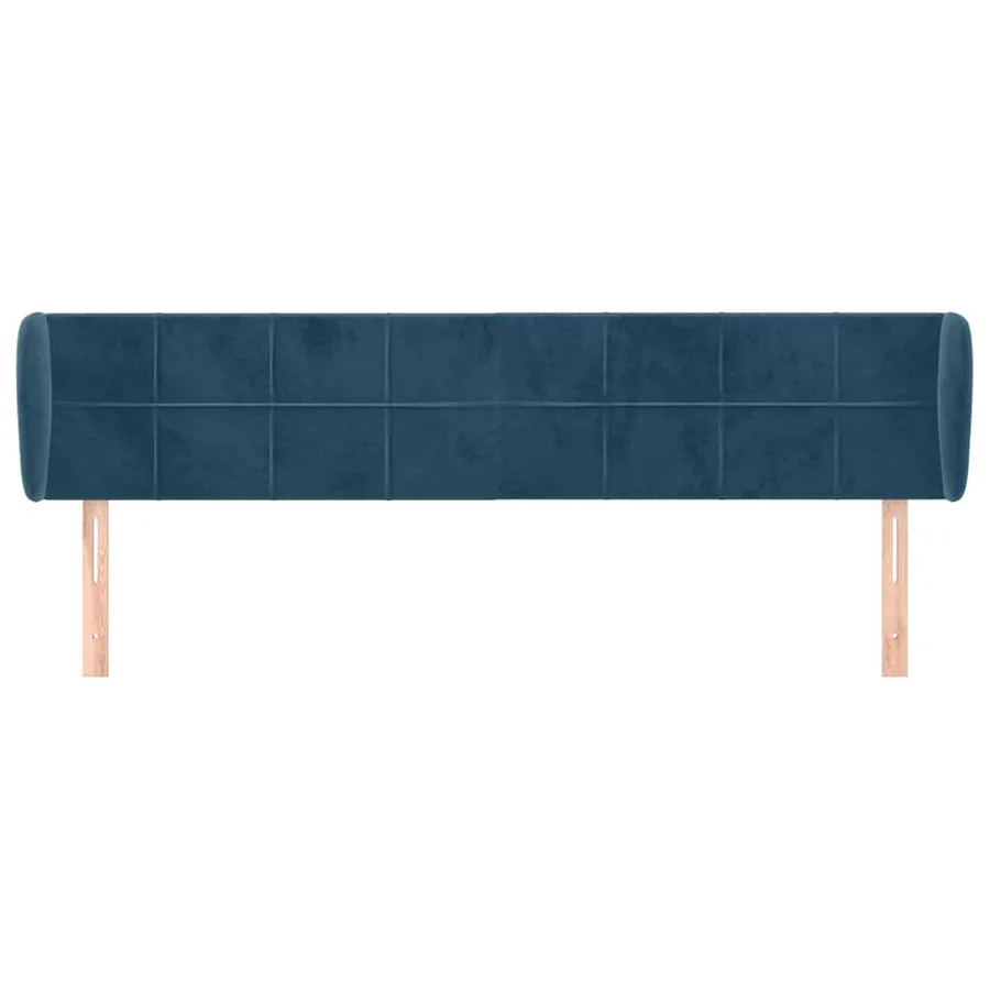 Tête de lit avec oreilles Bleu foncé 183x23x78/88 cm Velours - 3