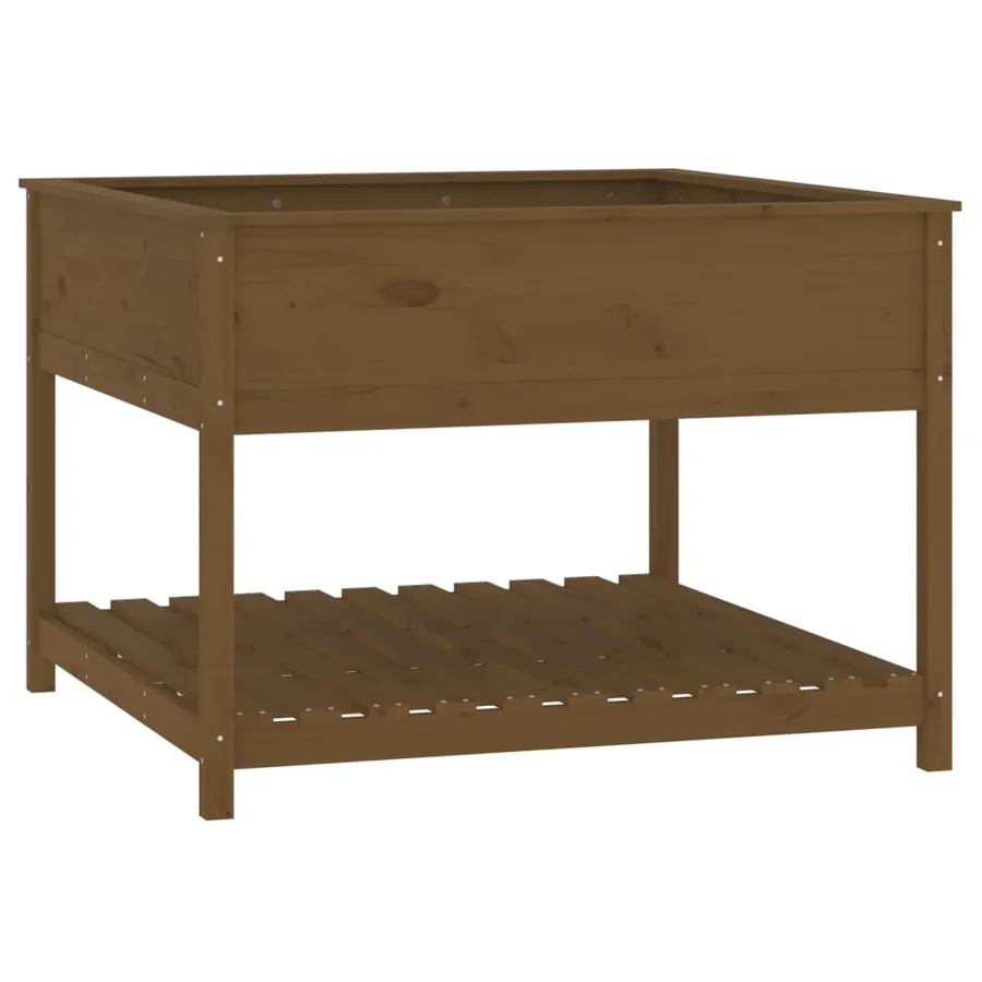 Jardinière et étagère Marron miel 111,5x111,5x81 cm Bois de pin - 2