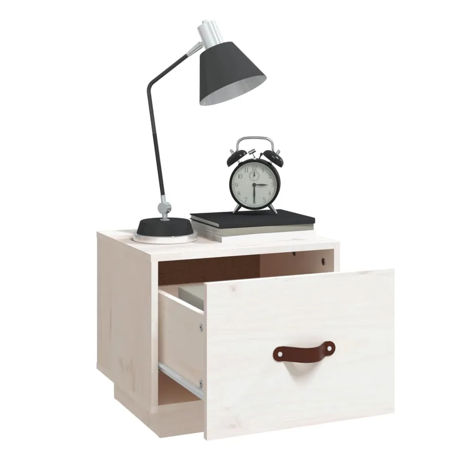 Tables de chevet 2 pcs Blanc 40x34x35 cm Bois de pin massif - 4