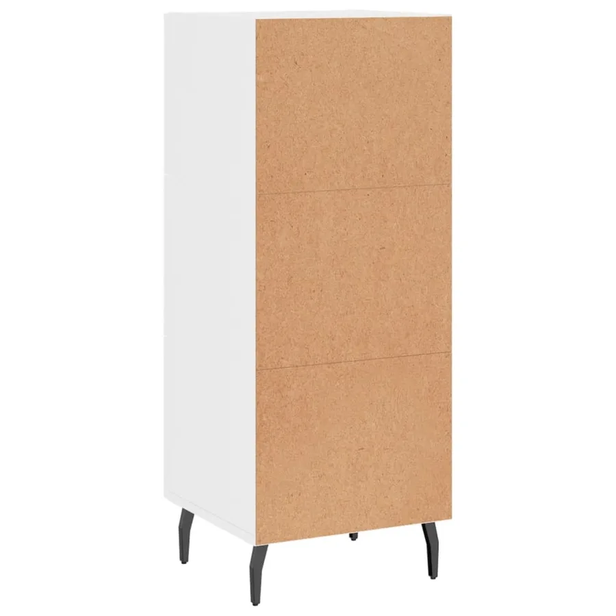 Buffet Blanc brillant 34,5x34x90 cm Bois d'ingénierie - 8