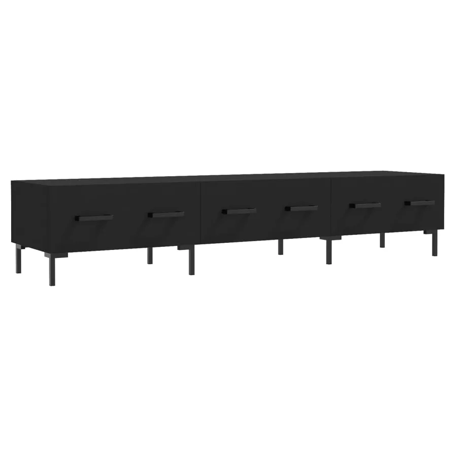 Meuble TV noir 150x36x30 cm bois d'ingénierie - 2