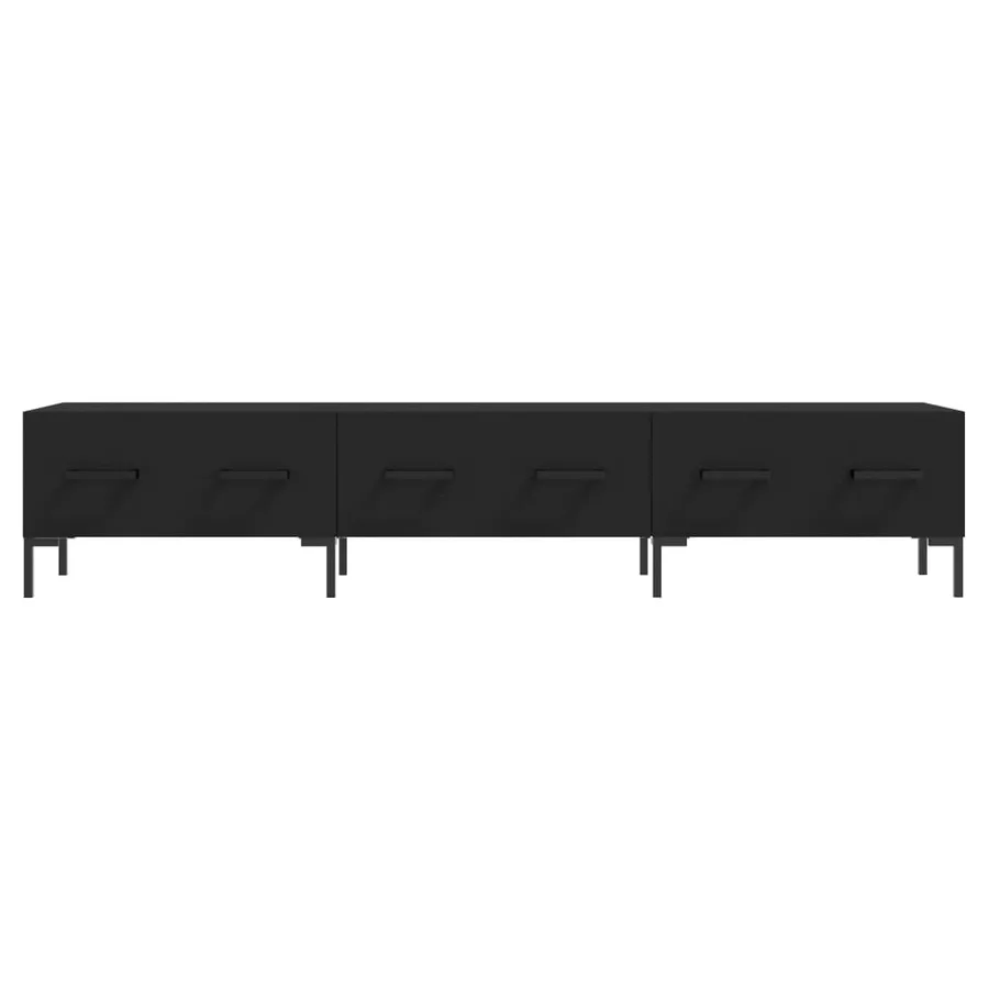 Meuble TV noir 150x36x30 cm bois d'ingénierie - 5