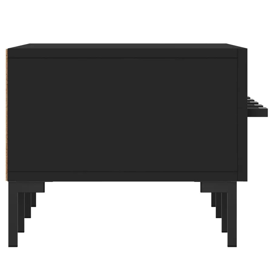 Meuble TV noir 150x36x30 cm bois d'ingénierie - 7