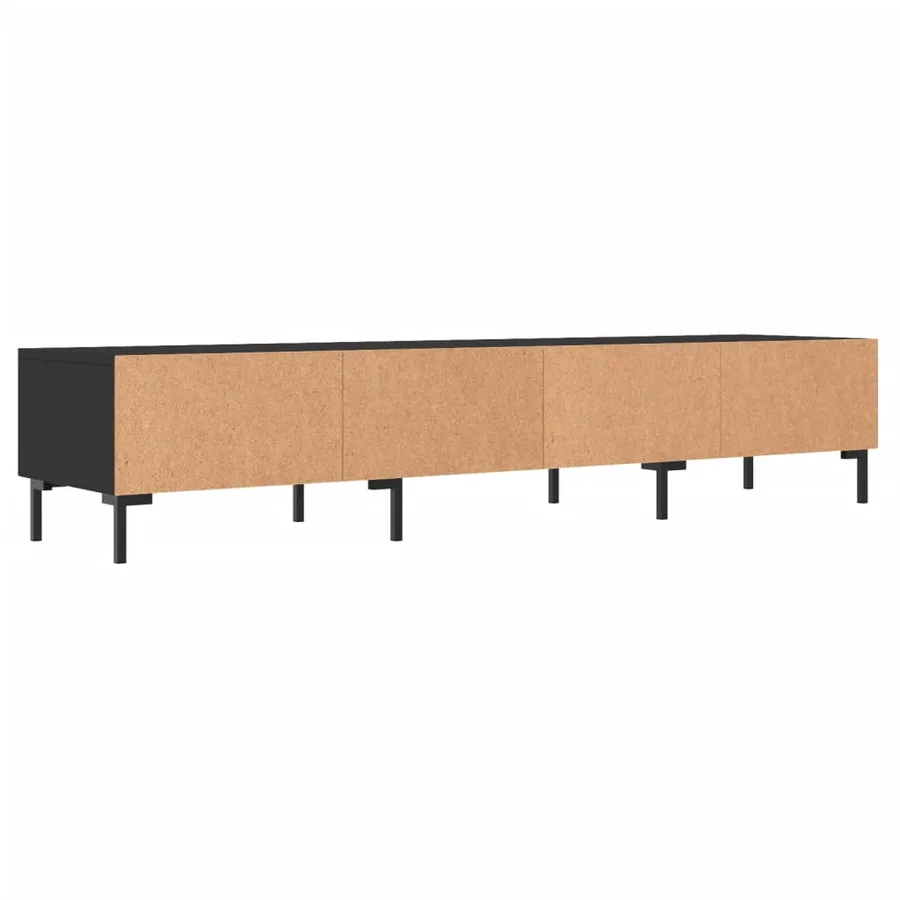 Meuble TV noir 150x36x30 cm bois d'ingénierie - 8