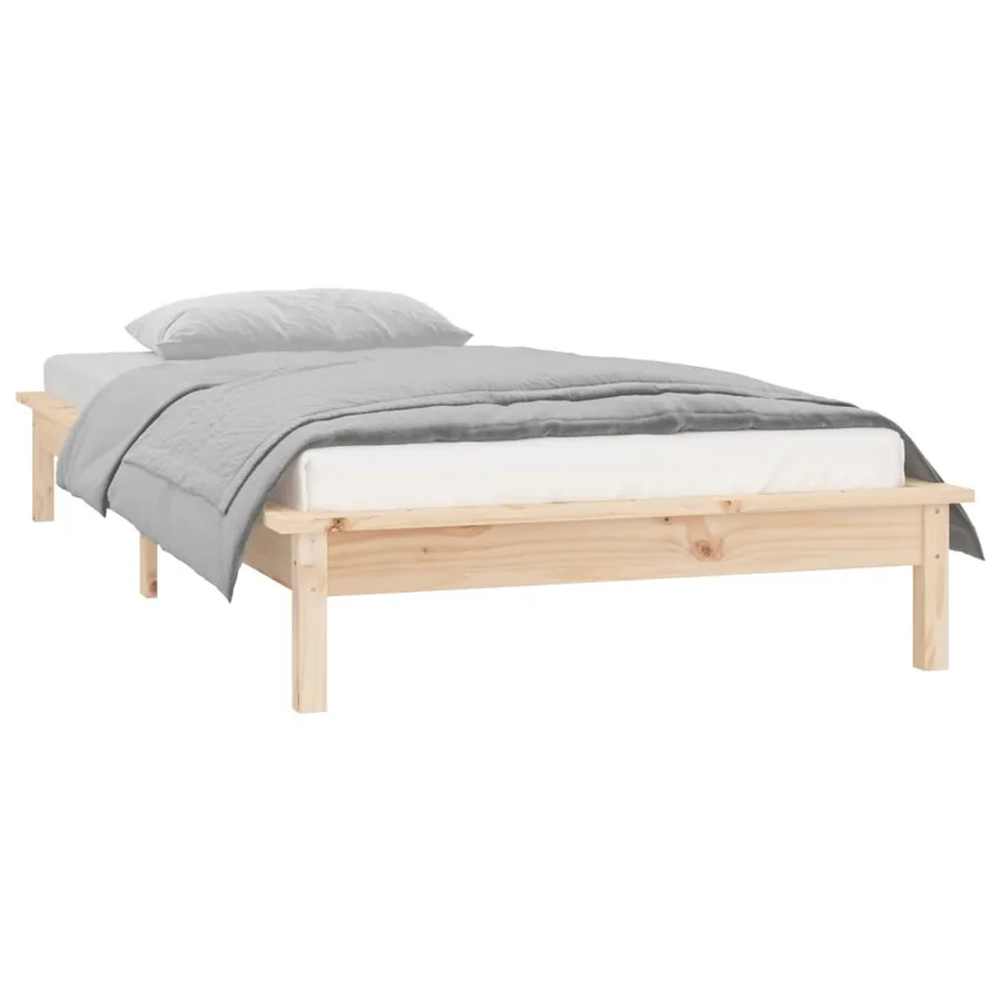 Cadre de lit à LED sans matelas 100x200 cm bois massif - 5