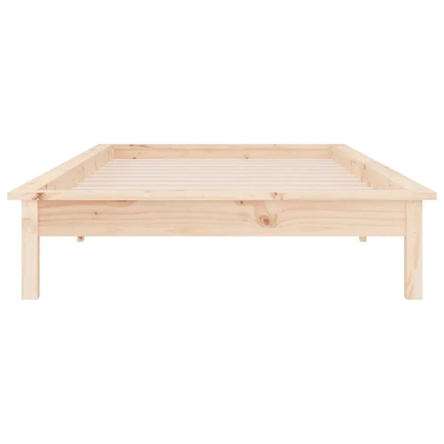 Cadre de lit à LED sans matelas 100x200 cm bois massif - 7