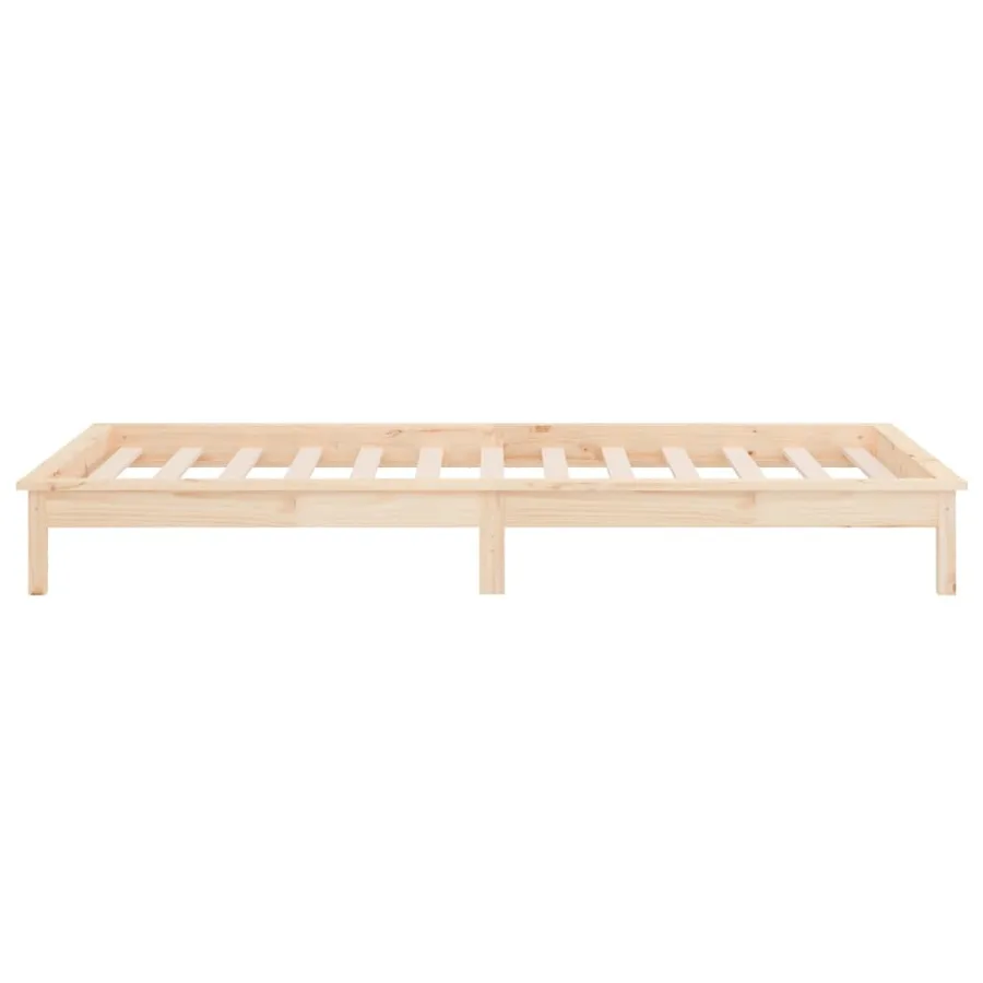 Cadre de lit à LED sans matelas 100x200 cm bois massif - 8