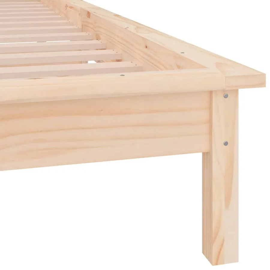 Cadre de lit à LED sans matelas 100x200 cm bois massif - 9