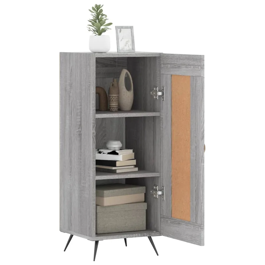 Buffet Sonoma gris 34,5x34x90 cm Bois d'ingénierie - 4