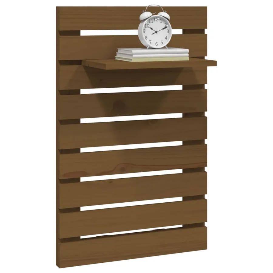 Étagères de chevet murales 2 pcs Marron miel Bois de pin massif - 4