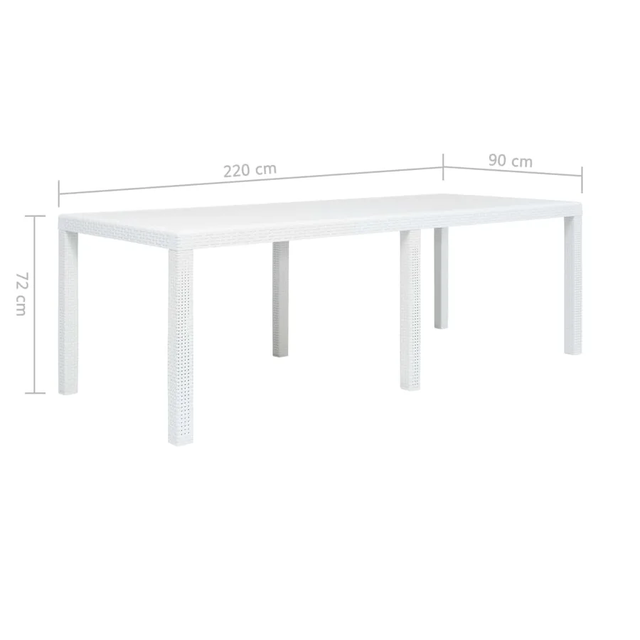 Ensemble à manger d'extérieur 9pcs Plastique Blanc Aspect rotin - 12