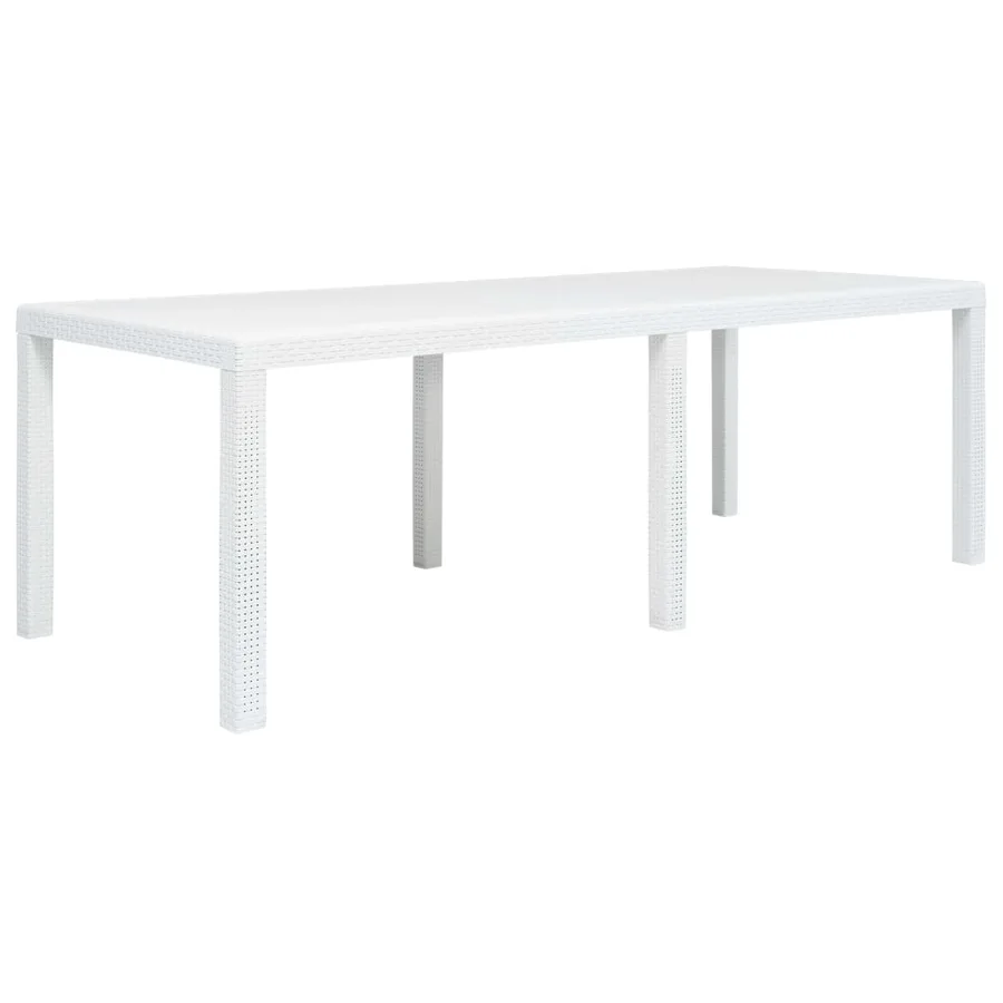 Ensemble à manger d'extérieur 9pcs Plastique Blanc Aspect rotin - 7
