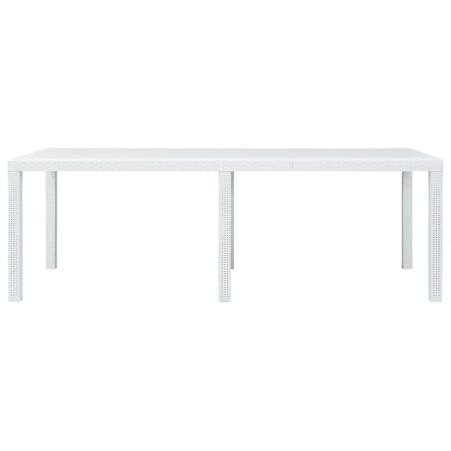 Ensemble à manger d'extérieur 9pcs Plastique Blanc Aspect rotin - 8