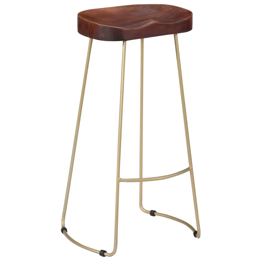 Tabourets de bar Gavin lot de 2 bois de manguier massif - 11