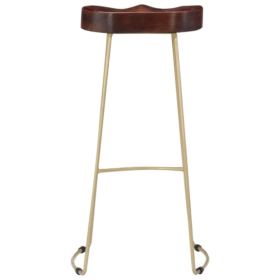Tabourets de bar Gavin lot de 2 bois de manguier massif - 3