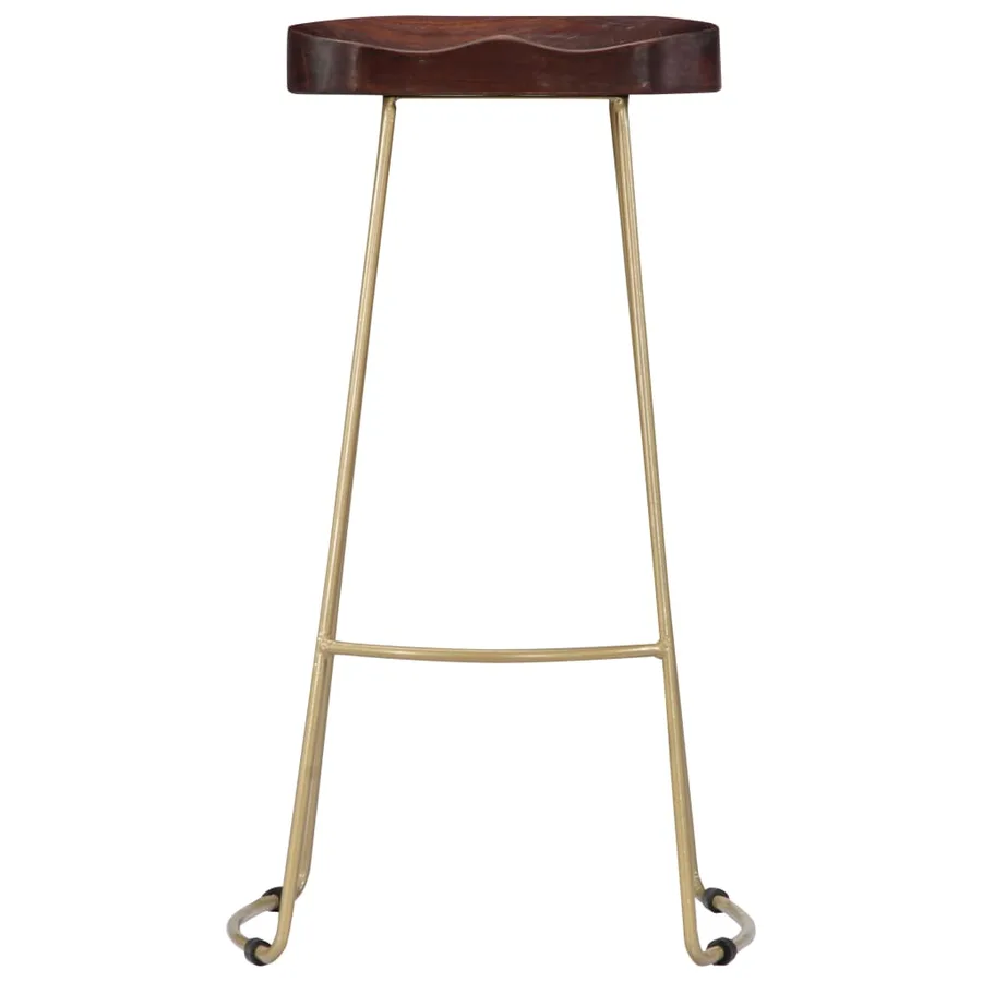 Tabourets de bar Gavin lot de 2 bois de manguier massif - 4