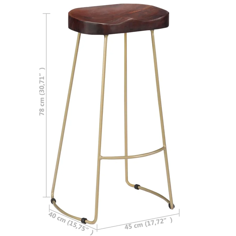 Tabourets de bar Gavin lot de 2 bois de manguier massif - 8