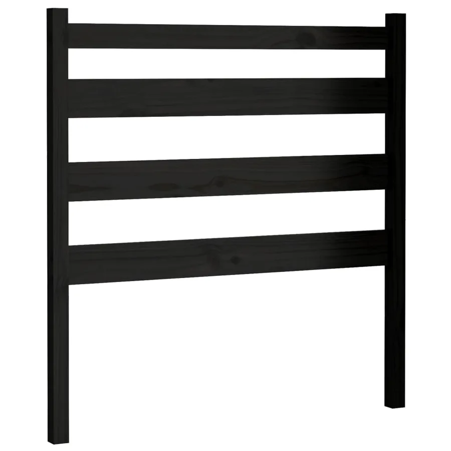 Tête de lit Noir 106x4x100 cm Bois massif de pin - 2