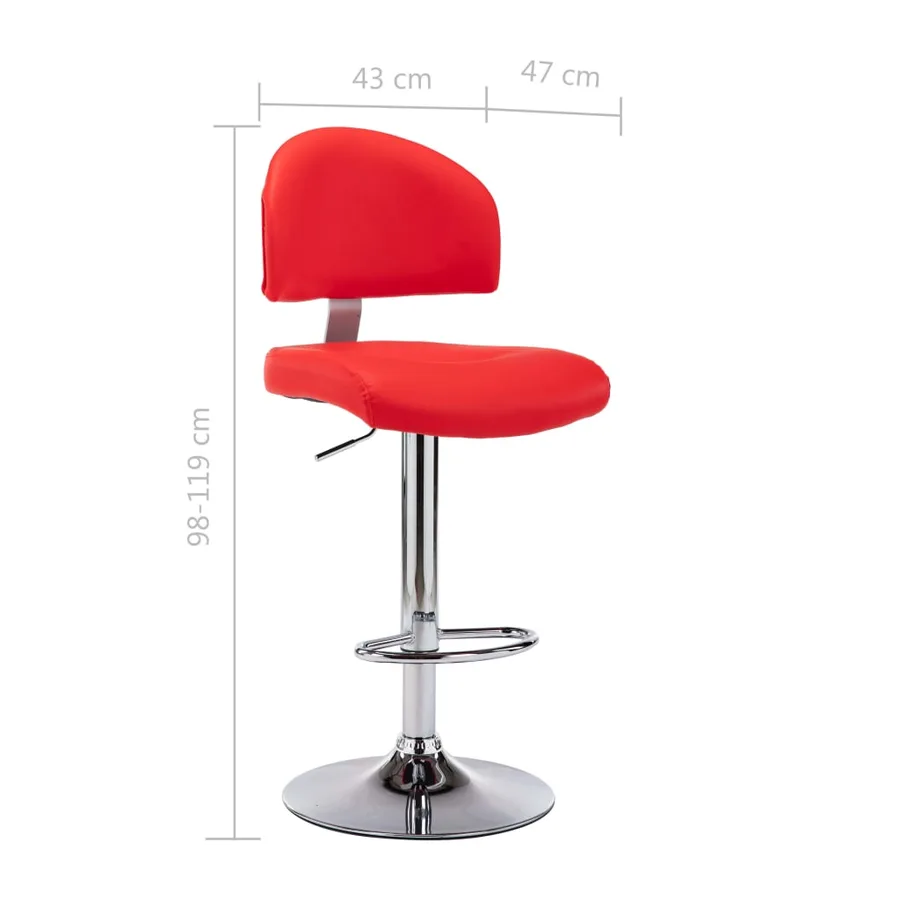 Tabouret de bar Rouge Similicuir - 7