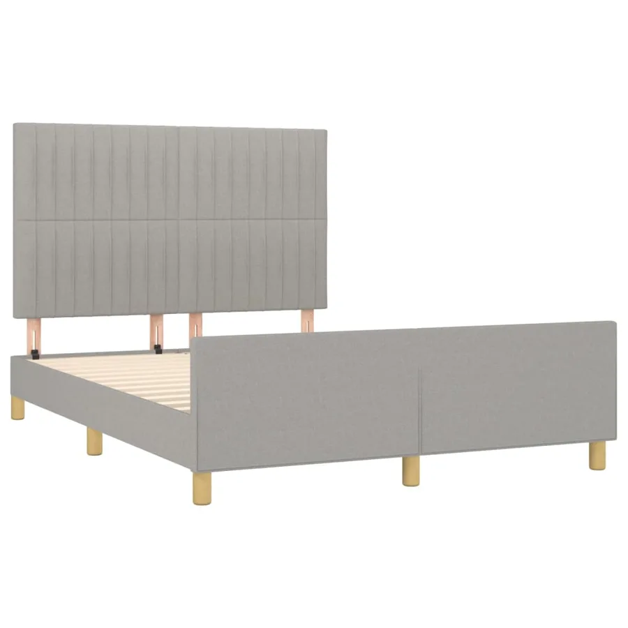 Cadre de lit sans matelas gris clair 140x200 cm tissu - 4