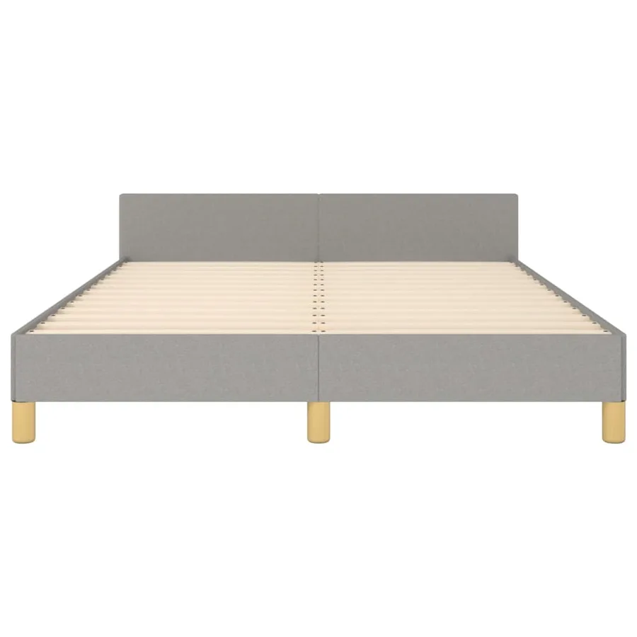 Cadre de lit sans matelas gris clair 140x200 cm tissu - 6