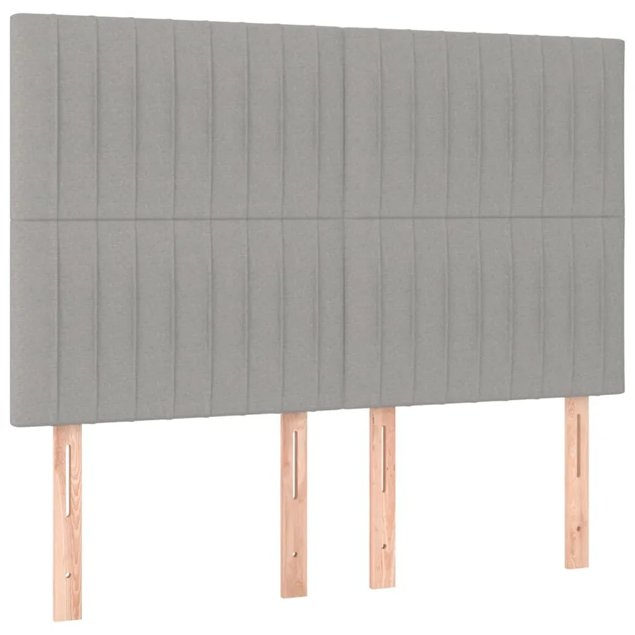 Cadre de lit sans matelas gris clair 140x200 cm tissu - 8