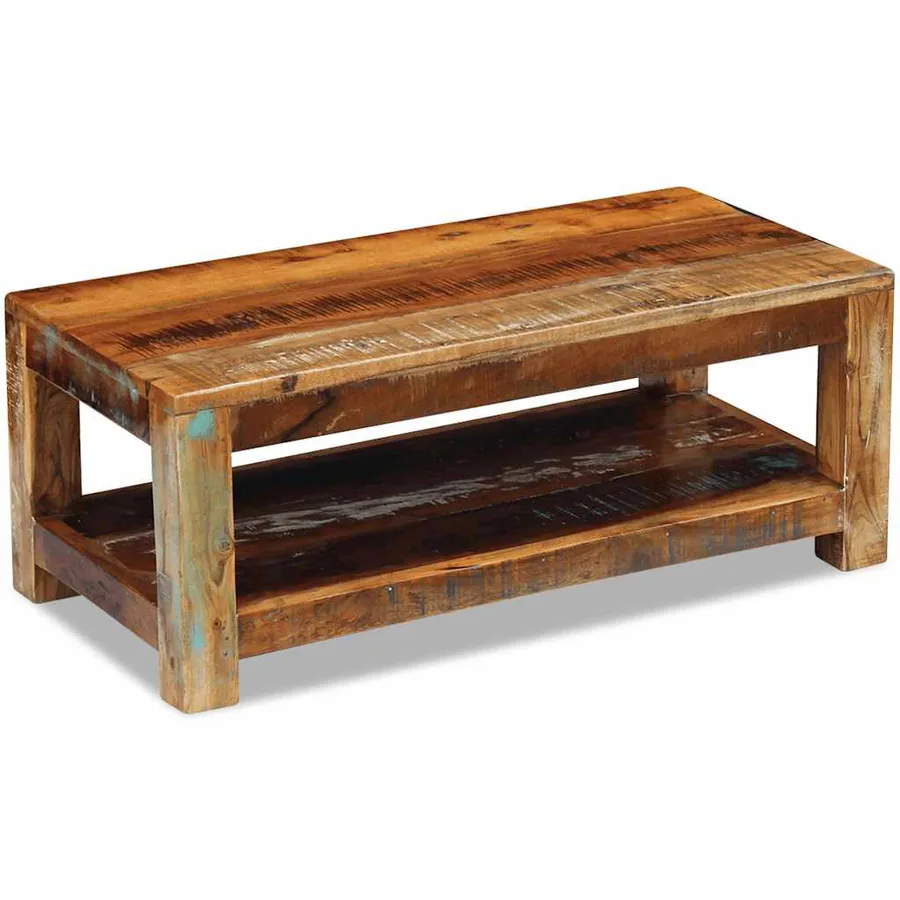 Table basse Bois de récupération massif 90x45x35 cm - 2