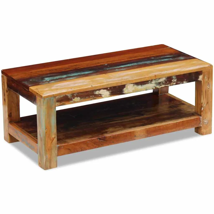 Table basse Bois de récupération massif 90x45x35 cm - 3