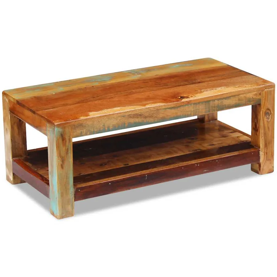 Table basse Bois de récupération massif 90x45x35 cm - 5