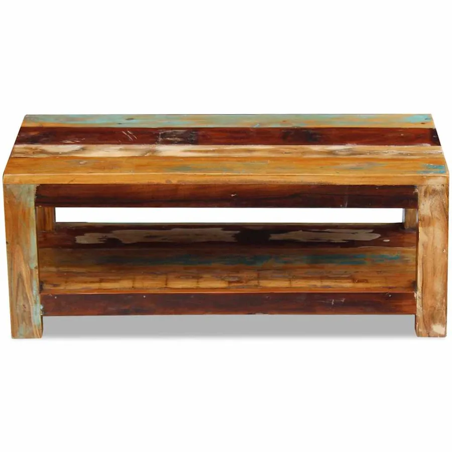 Table basse Bois de récupération massif 90x45x35 cm - 6