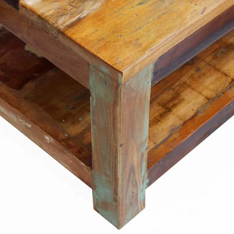 Table basse Bois de récupération massif 90x45x35 cm - 7