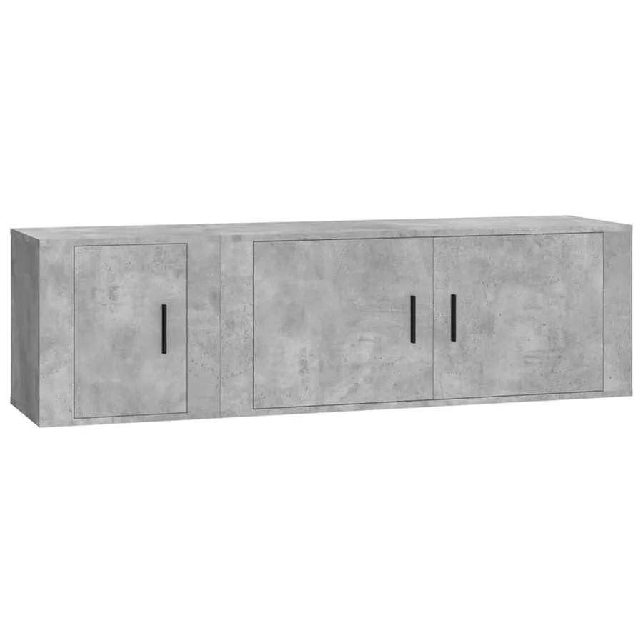 Ensemble de meubles TV 2 pcs gris béton bois d'ingénierie - 2