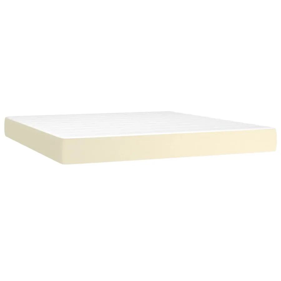 Sommier à lattes de lit avec matelas Crème 160x200cm Similicuir - 5
