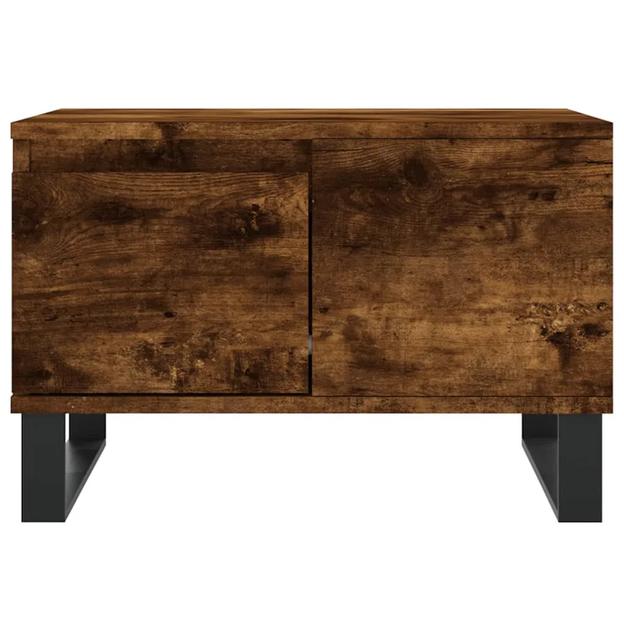 Table basse chêne fumé 55x55x36,5 cm bois d'ingénierie - 5