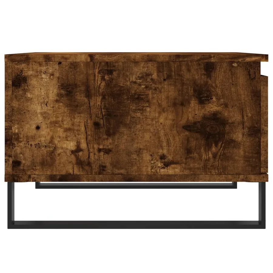 Table basse chêne fumé 55x55x36,5 cm bois d'ingénierie - 7