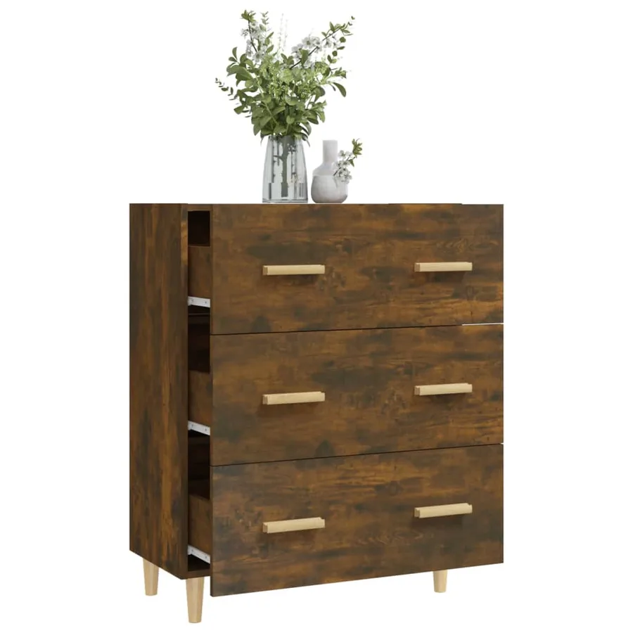 Buffet Chêne fumé 70x34x90 cm Bois d'ingénierie - 7