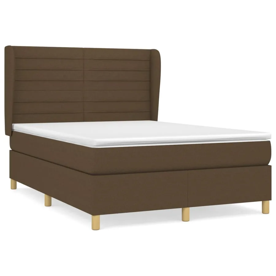 Sommier à lattes de lit avec matelas Marron foncé 140x190 cm - 2
