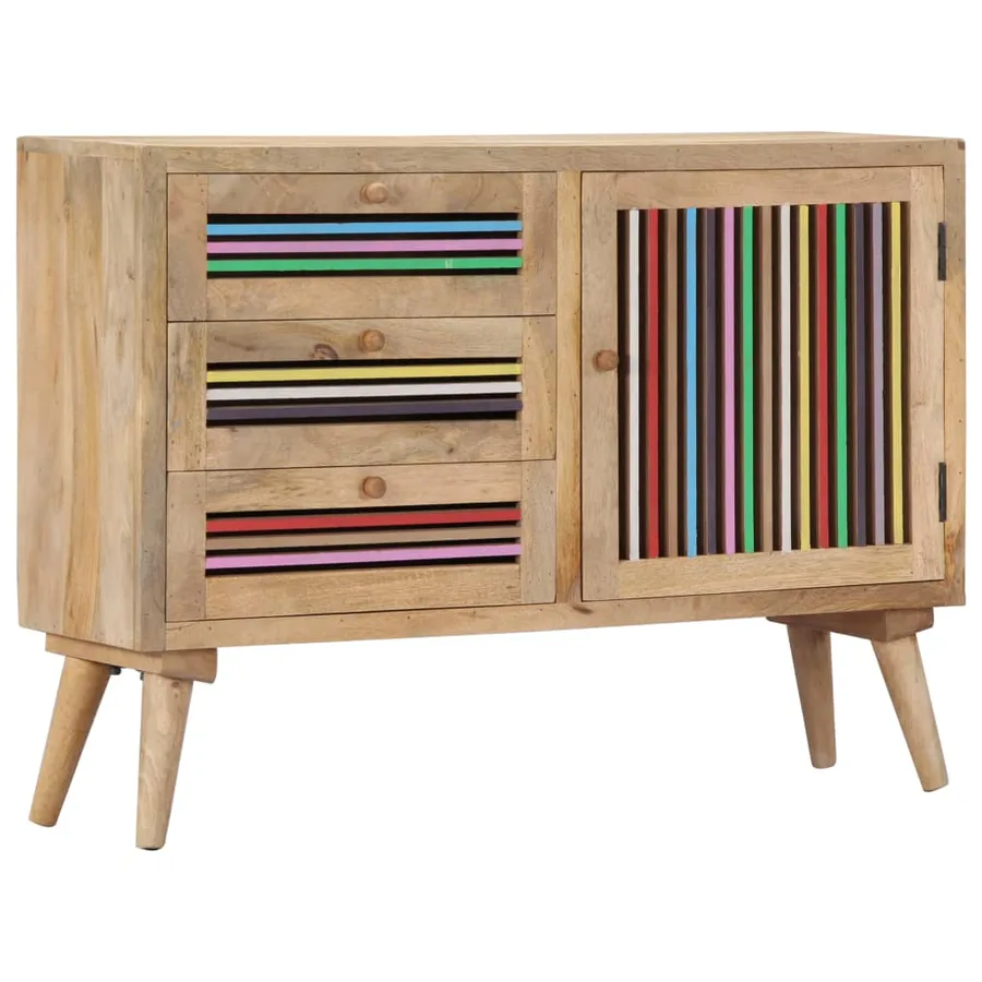 Buffet 100 x 30 x 75 cm Bois de manguier massif - 10
