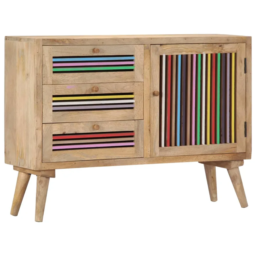 Buffet 100 x 30 x 75 cm Bois de manguier massif - 11