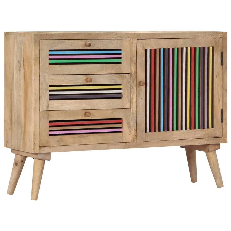 Buffet 100 x 30 x 75 cm Bois de manguier massif - 8